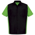 Workwear Outfitters Men's Short Sleeve Two-Tone Crew Shirt Black/Lime, 4XL SY20BL-SS-4XL